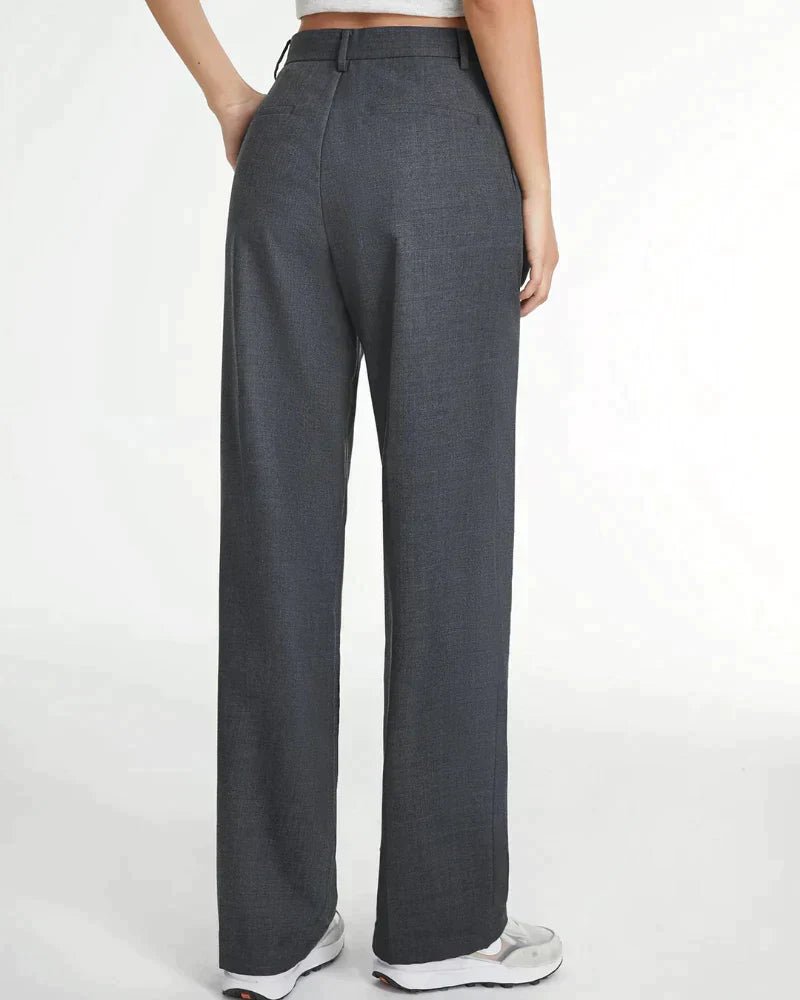 Sutton | Pantalón Ancho de Pinzas y Tiro Alto - StilfulltWomen's pantsDQ1-12823Gris oscuroXSSutton | Pantalón Ancho de Pinzas y Tiro Alto