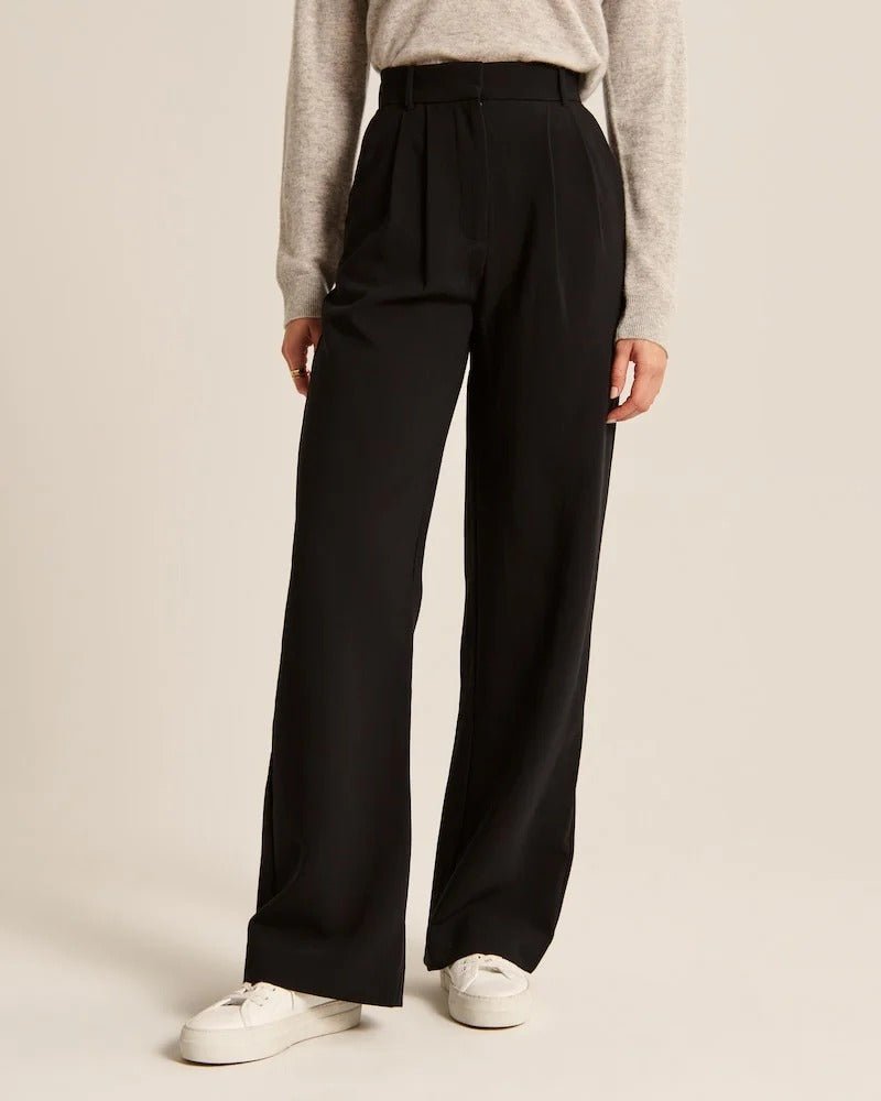 Sutton | Pantalón Ancho de Pinzas y Tiro Alto - StilfulltWomen's pantsDQ1-12760NegroXSSutton | Pantalón Ancho de Pinzas y Tiro Alto