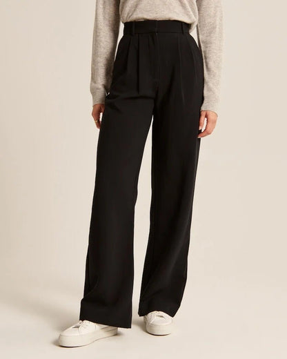 Sutton | Pantalón Ancho de Pinzas y Tiro Alto - StilfulltWomen's pantsDQ1-12760NegroXSSutton | Pantalón Ancho de Pinzas y Tiro Alto