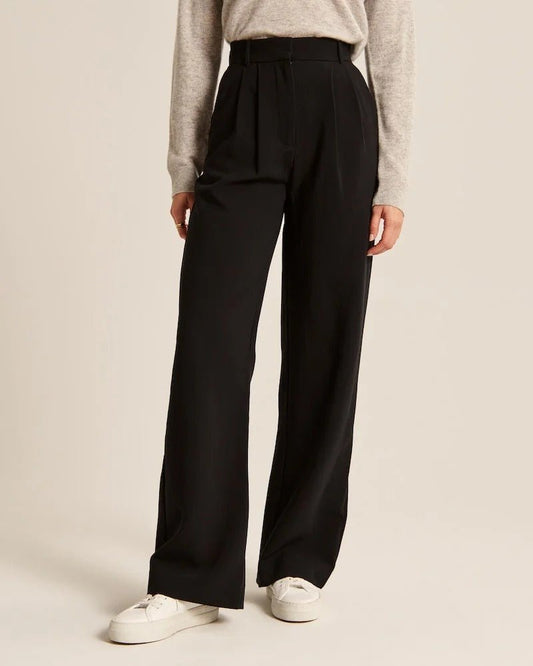 Sutton | Pantalón Ancho de Pinzas y Tiro Alto - StilfulltWomen's pantsDQ1-12760NegroXSSutton | Pantalón Ancho de Pinzas y Tiro Alto