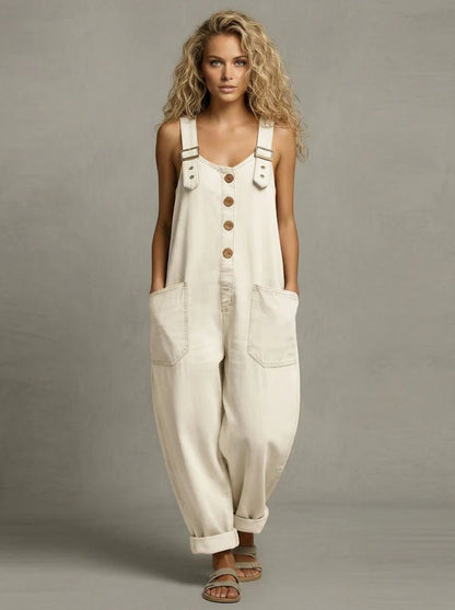Sutton | Peto Vaquero Holgado con Botones - StilfulltWomen's jumpsuitsBlancoSSutton | Peto Vaquero Holgado con Botones
