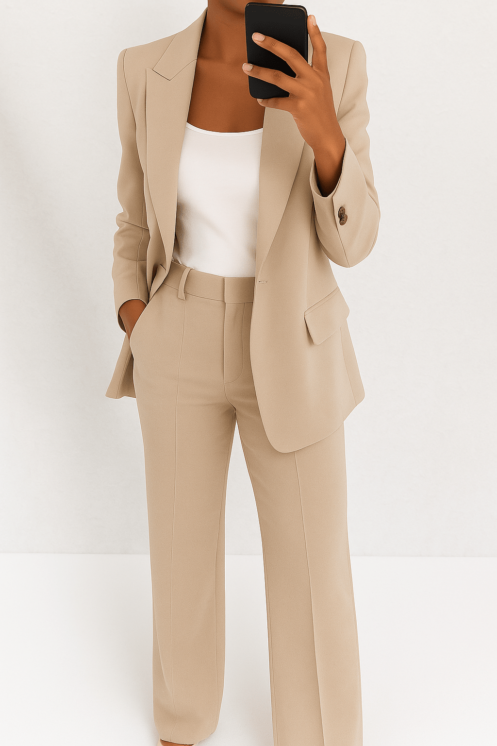 Tatum | Conjunto Entallado de Americana y Pantalón - StilfulltWomen's outfit setsBeigeSTatum | Conjunto Entallado de Americana y Pantalón