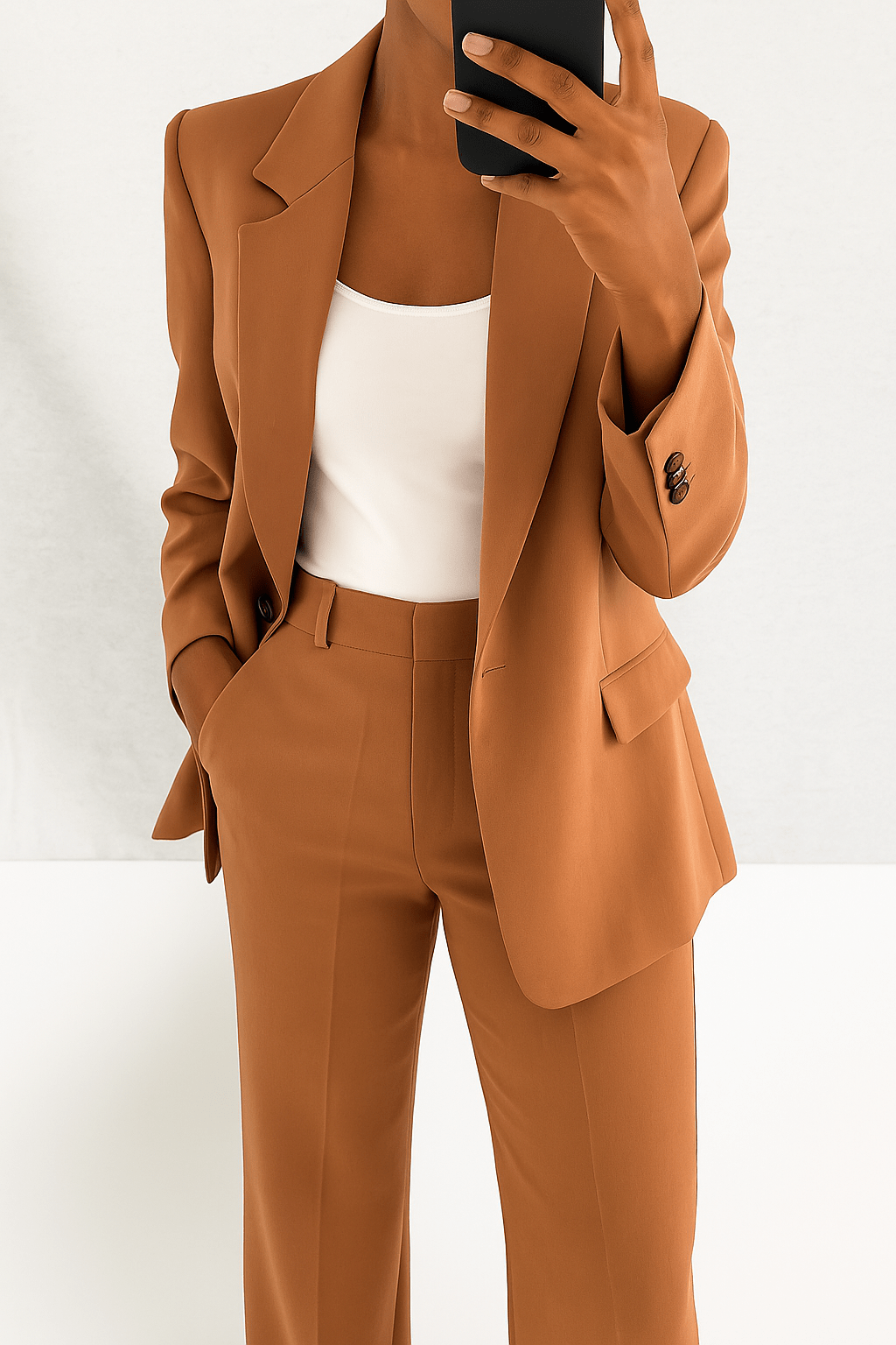 Tatum | Conjunto Entallado de Americana y Pantalón - StilfulltWomen's outfit setsMarrónSTatum | Conjunto Entallado de Americana y Pantalón