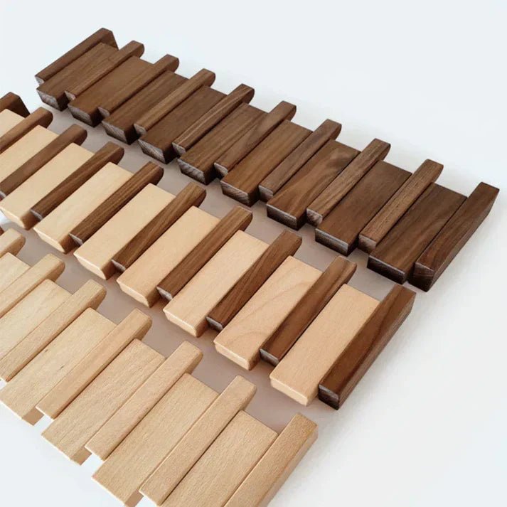 Teclara | Perchero de Pared de Madera con Diseño de Teclas - StilfulltHome decorGTGD6K5E4 ganchos (34x18x5.5cm)Madera de hayaTeclara | Perchero de Pared de Madera con Diseño de Teclas