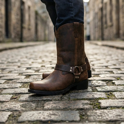 Thaddeus | Botas Camperas Vintage con Arnés - StilfulltMen's shoesSKU_1781551223110_879Negro obsidiana40Thaddeus | Botas Camperas Vintage con Arnés