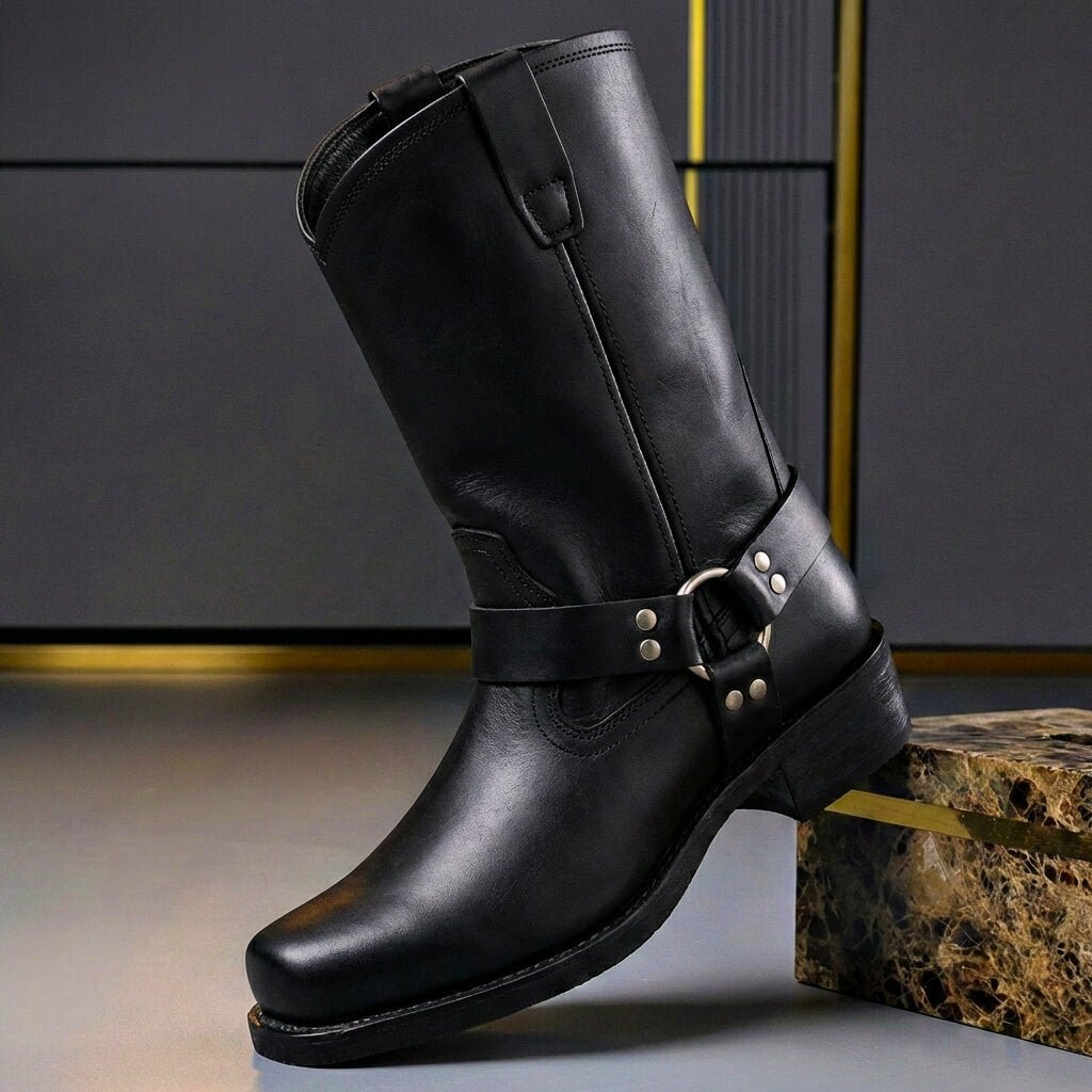 Thaddeus | Botas Camperas Vintage con Arnés - StilfulltMen's shoesSKU_1781551223110_879Negro obsidiana40Thaddeus | Botas Camperas Vintage con Arnés