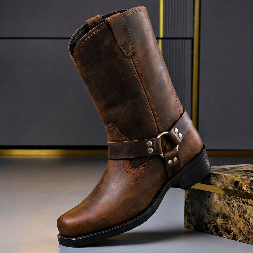 Thaddeus | Botas Camperas Vintage con Arnés - StilfulltMen's shoesSKU_1781551223110_879Negro obsidiana40Thaddeus | Botas Camperas Vintage con Arnés