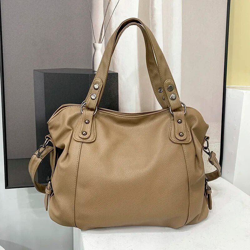 Thea | Bolso Tote de Piel Vegana con Bandolera - StilfulltWomen's handbagsDBAD5-KY705003BeigeThea | Bolso Tote de Piel Vegana con Bandolera