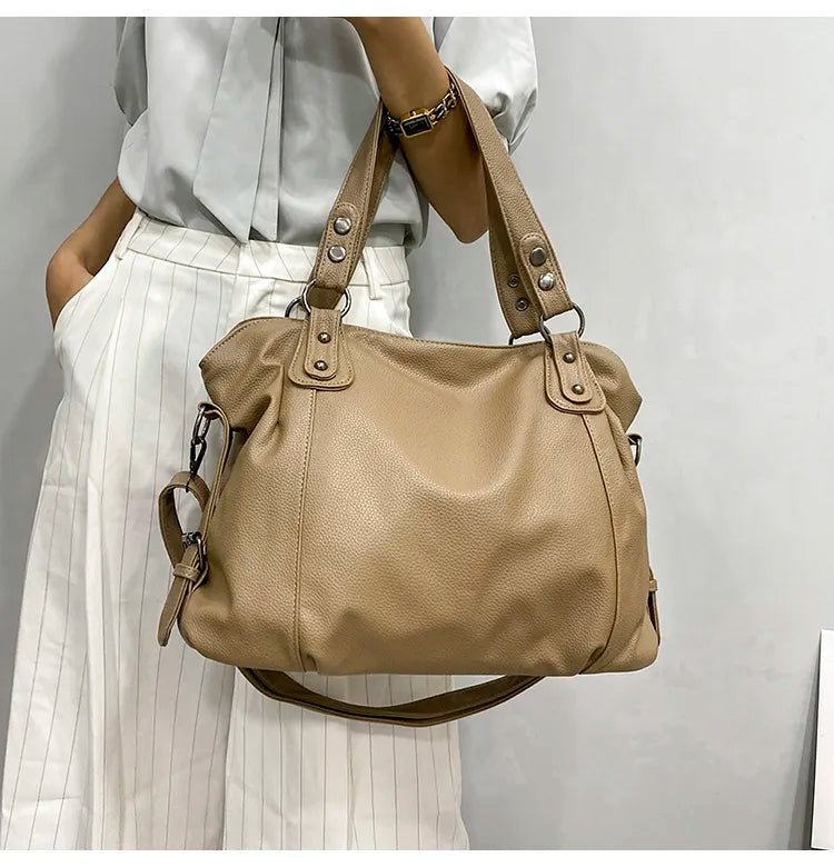 Thea | Bolso Tote de Piel Vegana con Bandolera - StilfulltWomen's handbagsDBAD5-KY705004MarrónThea | Bolso Tote de Piel Vegana con Bandolera