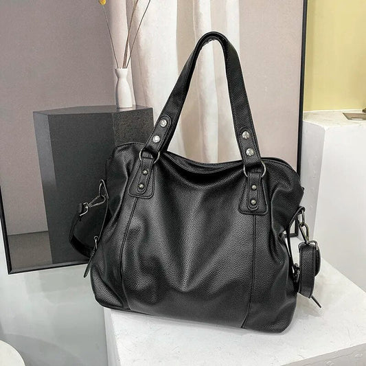 Thea | Bolso Tote de Piel Vegana con Bandolera - StilfulltWomen's handbagsDBAD5-KY705002NegroThea | Bolso Tote de Piel Vegana con Bandolera