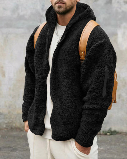 Torsten | Chaqueta de Borreguito Holgada con Capucha