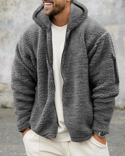 Torsten | Chaqueta de Borreguito Holgada con Capucha