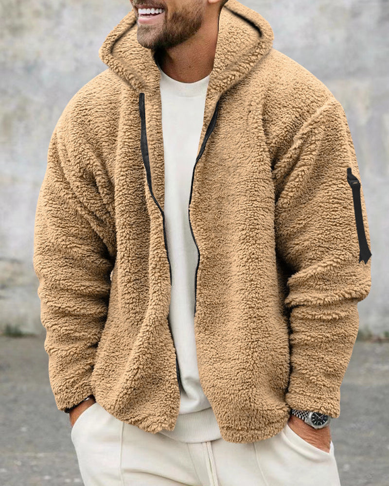 Torsten | Chaqueta de Borreguito Holgada con Capucha