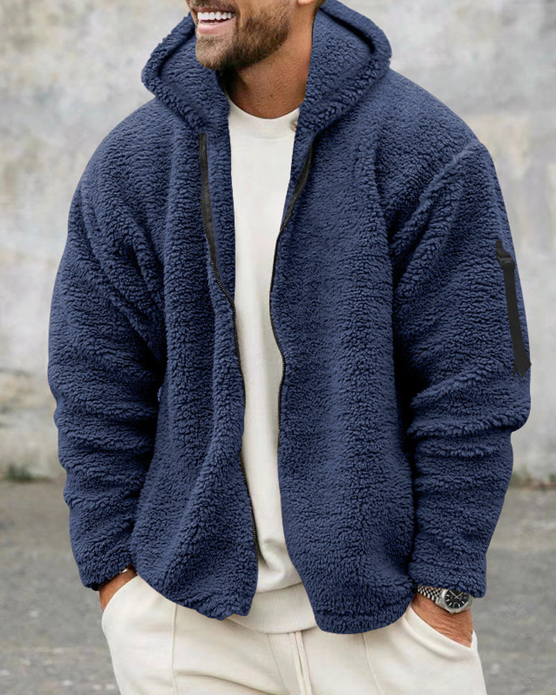 Torsten | Chaqueta de Borreguito Holgada con Capucha