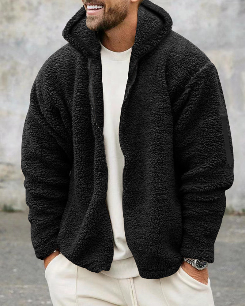 Torsten | Chaqueta de Borreguito Holgada con Capucha