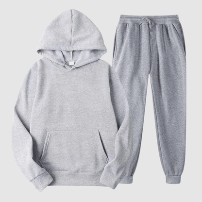 Thibault | Chándal Holgado de Dos Piezas con Capucha - StilfulltMen's outfit setsGrisSThibault | Chándal Holgado de Dos Piezas con Capucha