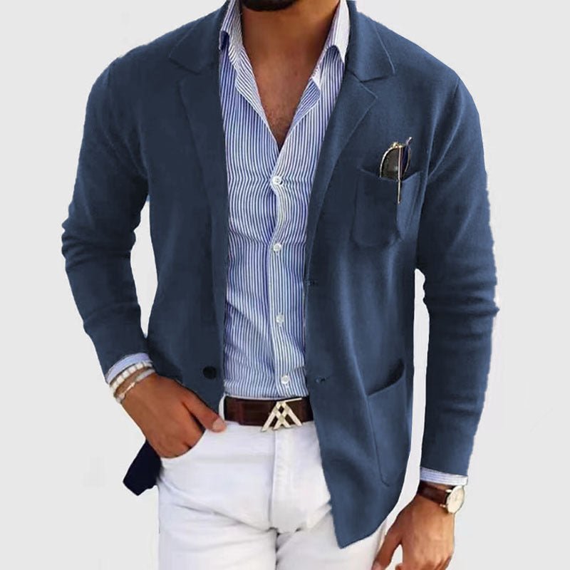 Tomás | Americana Casual de Hombre con Bolsillos de Parche - StilfulltMen's suitsOF9M0QNIAzulMTomás | Americana Casual de Hombre con Bolsillos de Parche