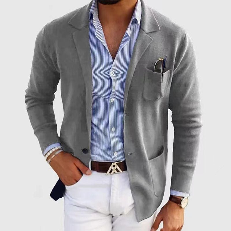 Tomás | Americana Casual de Hombre con Bolsillos de Parche - StilfulltMen's suitsIGX5FG3LGrisMTomás | Americana Casual de Hombre con Bolsillos de Parche