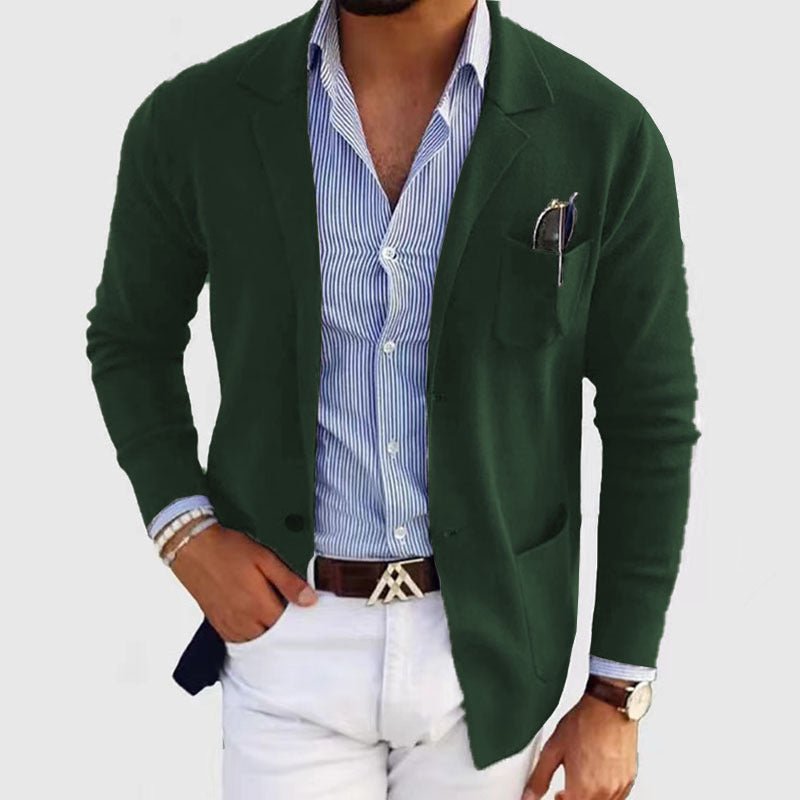Tomás | Americana Casual de Hombre con Bolsillos de Parche - StilfulltMen's suitsJK9Q7Z6XVerde oscuroMTomás | Americana Casual de Hombre con Bolsillos de Parche