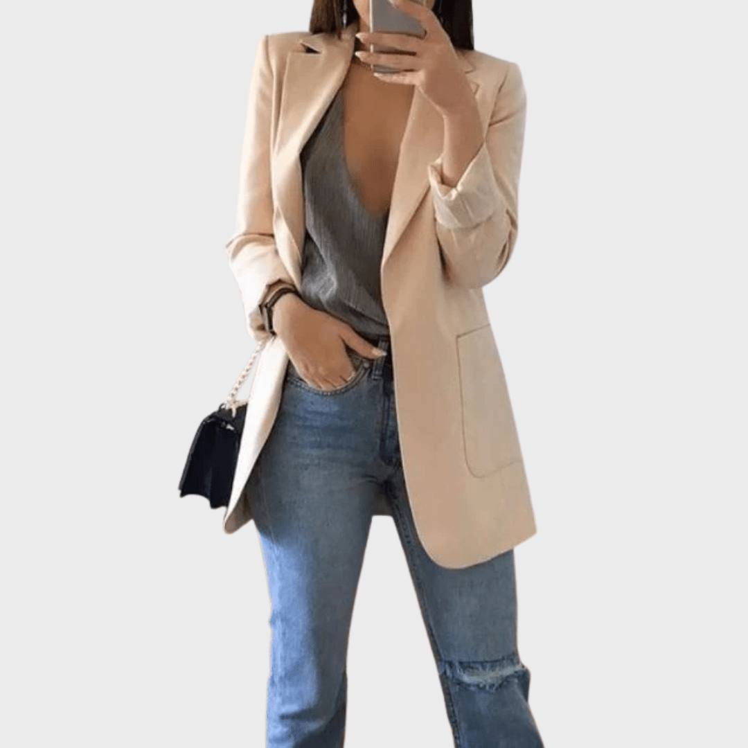 Vera | Blazer de Mujer Abierto con Bolsillos de Parche - StilfulltWomen's jacketsNaranjaSVera | Blazer de Mujer Abierto con Bolsillos de Parche