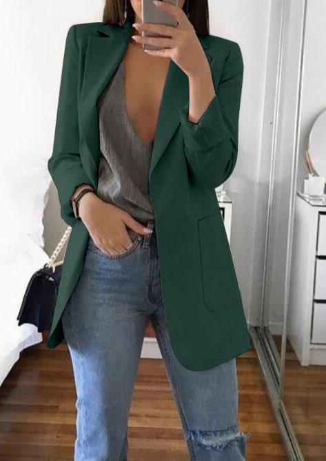 Vera | Blazer de Mujer Abierto con Bolsillos de Parche - StilfulltWomen's jacketsVerde oscuroSVera | Blazer de Mujer Abierto con Bolsillos de Parche