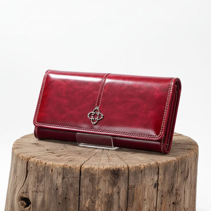 Verena | Cartera Alargada de Piel Satinada - StilfulltWomen's walletsAzulVerena | Cartera Alargada de Piel Satinada