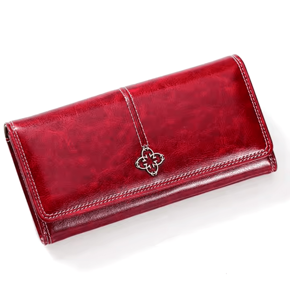 Verena | Cartera Alargada de Piel Satinada - StilfulltWomen's walletsRojoVerena | Cartera Alargada de Piel Satinada