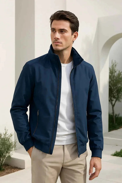 Viggo | Let Minimalistisk Overgangsjakke med Høj Krave - StilfulltMen's jacketsSKU_1785738421162_495SortSViggo | Let Minimalistisk Overgangsjakke med Høj Krave