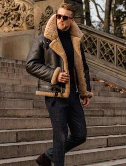 Viggo | Varm Foret Pilotjakke med Teddykrave - StilfulltMen's jackets4XLViggo | Varm Foret Pilotjakke med Teddykrave