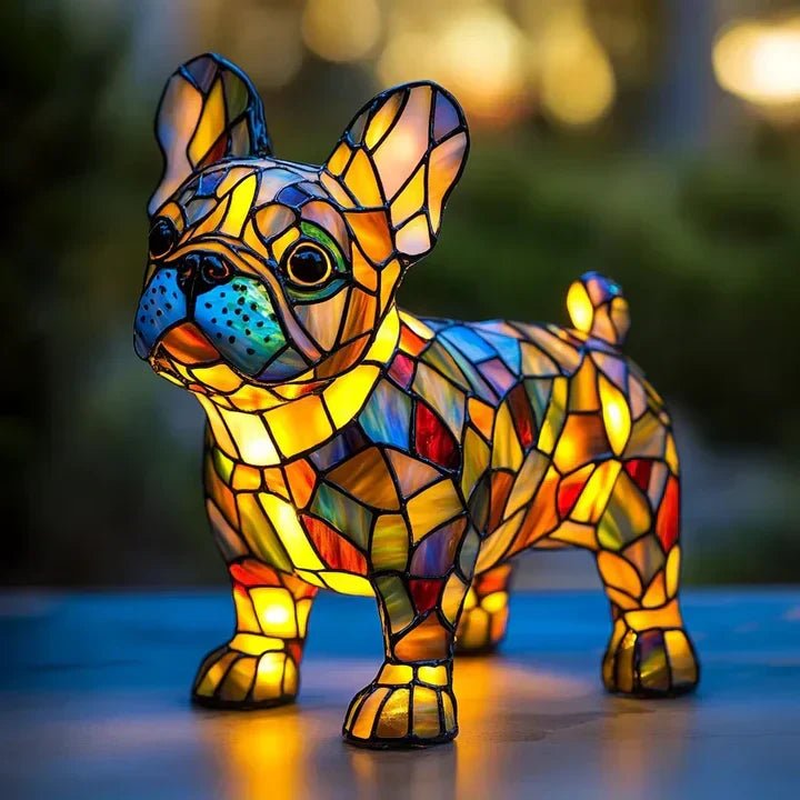 Vitrino | Lámpara Decorativa de Perro Estilo Vitral - StilfulltTable lampsLUMIDOGHON-FRANS-TLRNBulldog francésVitrino | Lámpara Decorativa de Perro Estilo Vitral