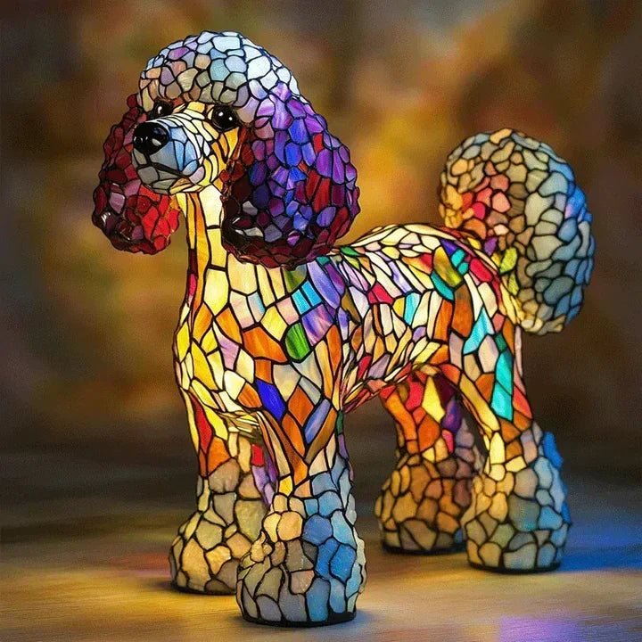 Vitrino | Lámpara Decorativa de Perro Estilo Vitral - StilfulltTable lampsLUMIDOGHON-POEDE-NHHZCanicheVitrino | Lámpara Decorativa de Perro Estilo Vitral