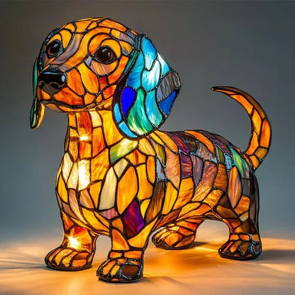 Vitrino | Lámpara Decorativa de Perro Estilo Vitral - StilfulltTable lampsLUMIDOGHON-TECKE-WRR6TeckelVitrino | Lámpara Decorativa de Perro Estilo Vitral