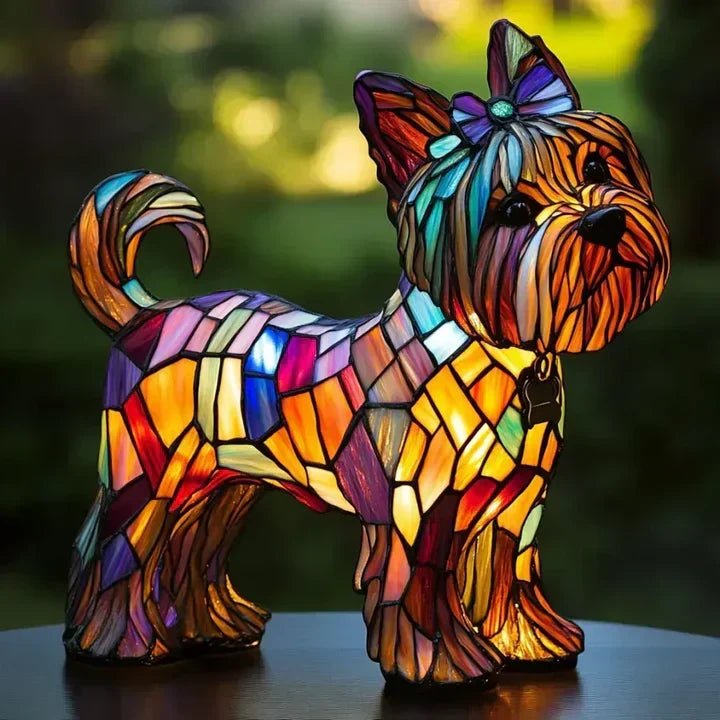 Vitrino | Lámpara Decorativa de Perro Estilo Vitral - StilfulltTable lampsLUMIDOGHON-YORKS-5DC6Yorkshire TerrierVitrino | Lámpara Decorativa de Perro Estilo Vitral