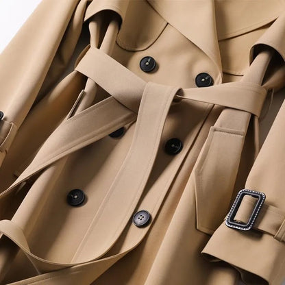 Vittoria | Gabardina Larga Cruzada con Cinturón - StilfulltWomen's jacketsAzulXSVittoria | Gabardina Larga Cruzada con Cinturón