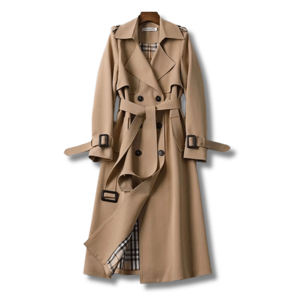 Vittoria | Gabardina Larga Cruzada con Cinturón - StilfulltWomen's jacketsMarrónXSVittoria | Gabardina Larga Cruzada con Cinturón