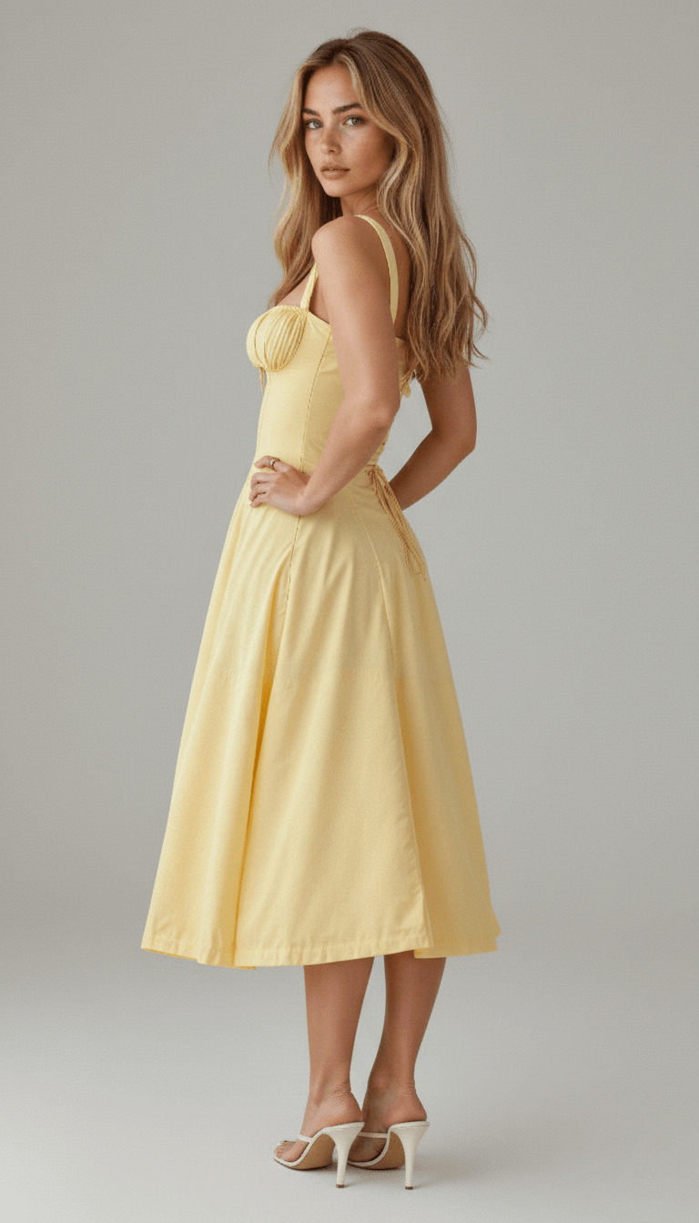 Willa | Vestido Midi de Corsé con Abertura - StilfulltdressAzul marinoXSWilla | Vestido Midi de Corsé con Abertura