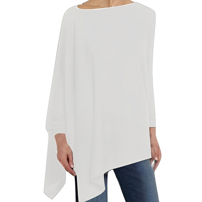 Amalia | Blusa Oversize de Manga Larga con Bajo Asimétrico