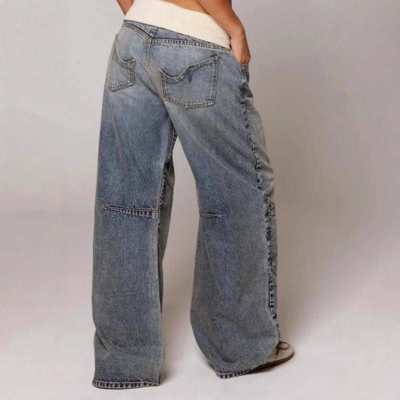 Wren | Vaqueros Baggy de Pierna Ancha con Costuras Curvas - StilfulltWomen's pantsSWren | Vaqueros Baggy de Pierna Ancha con Costuras Curvas