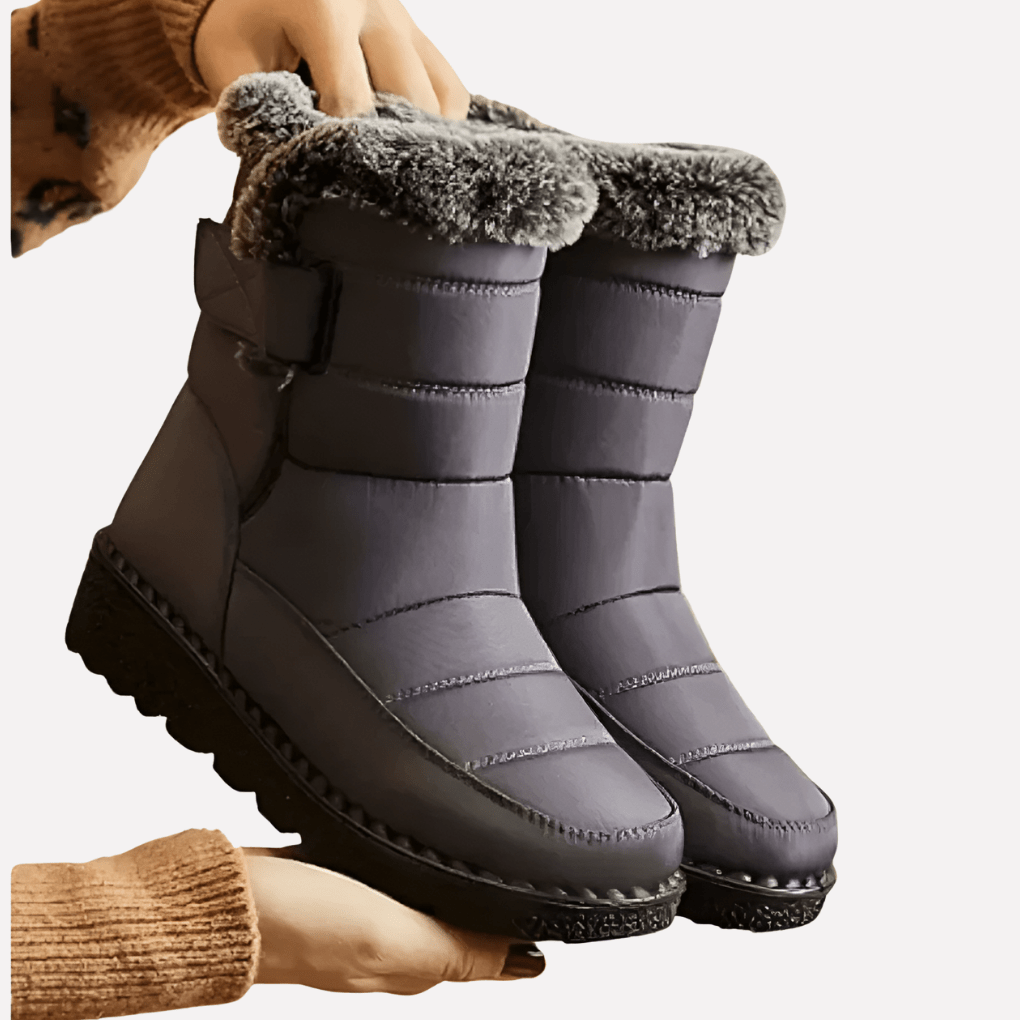 Wrenley | Botas de Nieve Impermeables Acolchadas - StilfulltWomen's shoesKK1-24Gris Negro36Wrenley | Botas de Nieve Impermeables Acolchadas
