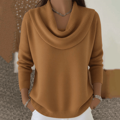 Wrenley | Jersey Drapeado de Punto Suave - StilfulltWomen's sweatersCaféSWrenley | Jersey Drapeado de Punto Suave