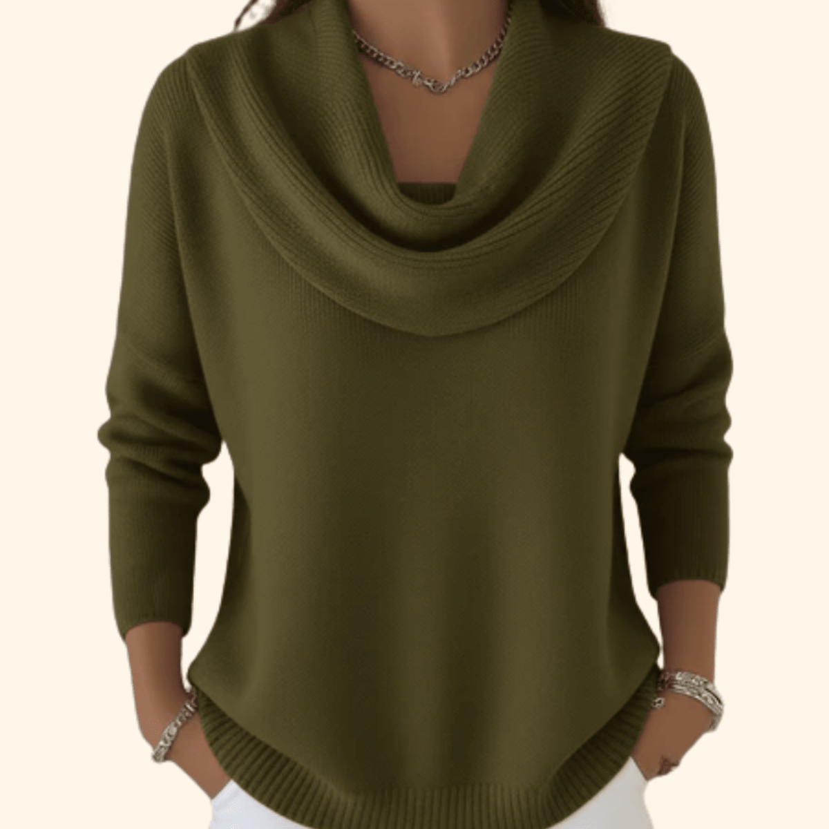 Wrenley | Jersey Drapeado de Punto Suave - StilfulltWomen's sweatersVerdeSWrenley | Jersey Drapeado de Punto Suave