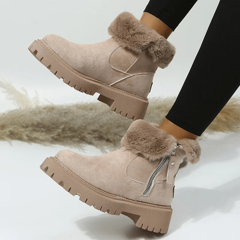 Wynter | Botines de Ante con Vuelta de Pelo - StilfulltWomen's shoesMarrón36Wynter | Botines de Ante con Vuelta de Pelo