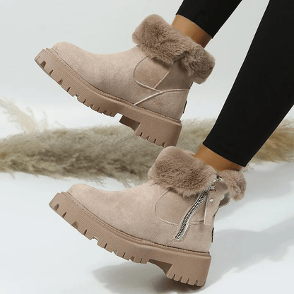 Wynter | Botines de Ante con Vuelta de Pelo - StilfulltWomen's shoesMarrón36Wynter | Botines de Ante con Vuelta de Pelo