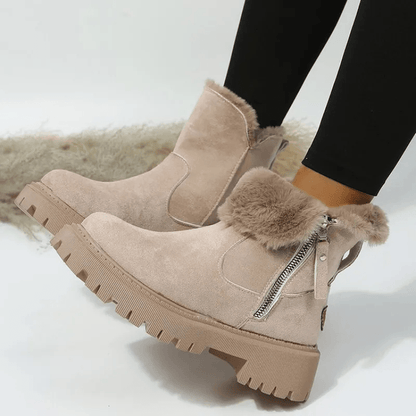 Wynter | Botines de Ante con Vuelta de Pelo - StilfulltWomen's shoesMarrón36Wynter | Botines de Ante con Vuelta de Pelo