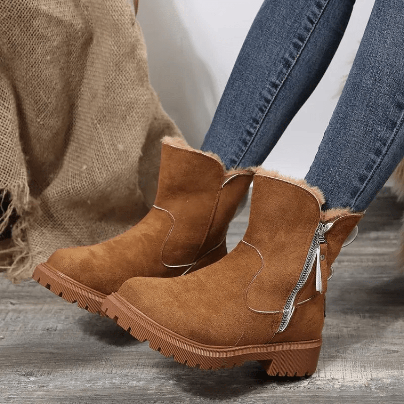 Wynter | Botines de Ante con Vuelta de Pelo - StilfulltWomen's shoesMarrón36Wynter | Botines de Ante con Vuelta de Pelo
