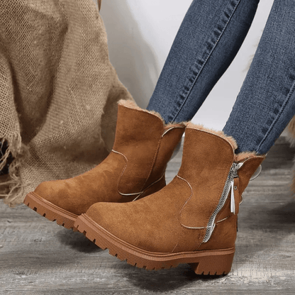 Wynter | Botines de Ante con Vuelta de Pelo - StilfulltWomen's shoesMarrón36Wynter | Botines de Ante con Vuelta de Pelo