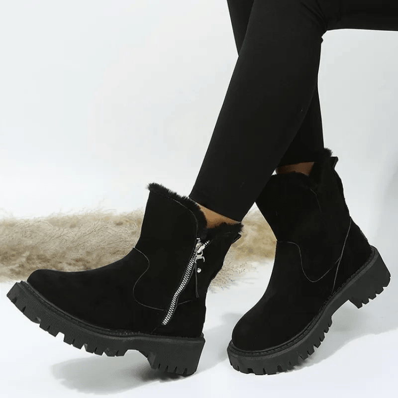 Wynter | Botines de Ante con Vuelta de Pelo - StilfulltWomen's shoesNegro36Wynter | Botines de Ante con Vuelta de Pelo