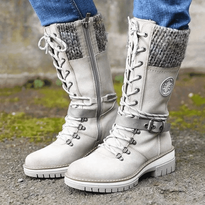 Ysolde | Botas Militares de Caña Alta con Cordones - StilfulltWomen's shoesGris36Ysolde | Botas Militares de Caña Alta con Cordones