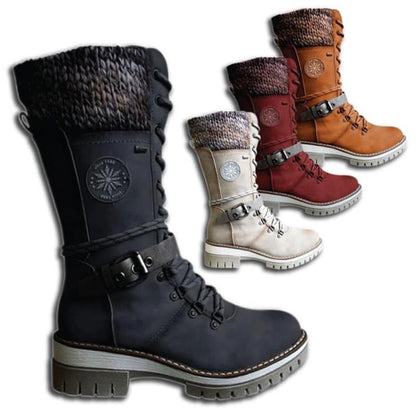 Ysolde | Botas Militares de Caña Alta con Cordones - StilfulltWomen's shoesMorado36Ysolde | Botas Militares de Caña Alta con Cordones